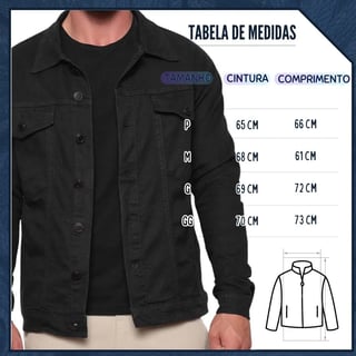 Nome do produto Jaqueta Masculina Sarja Jeans Slim Cores Clássicas Premium