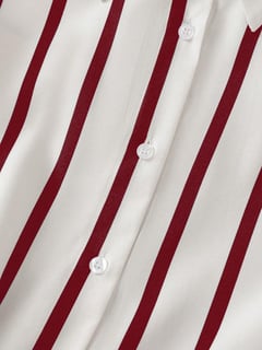 Nome do produto GlowEve Conjunto de 2 peças elegante para mulheres, composto por Camisa Listrada e Saia Plissada Assimétrica