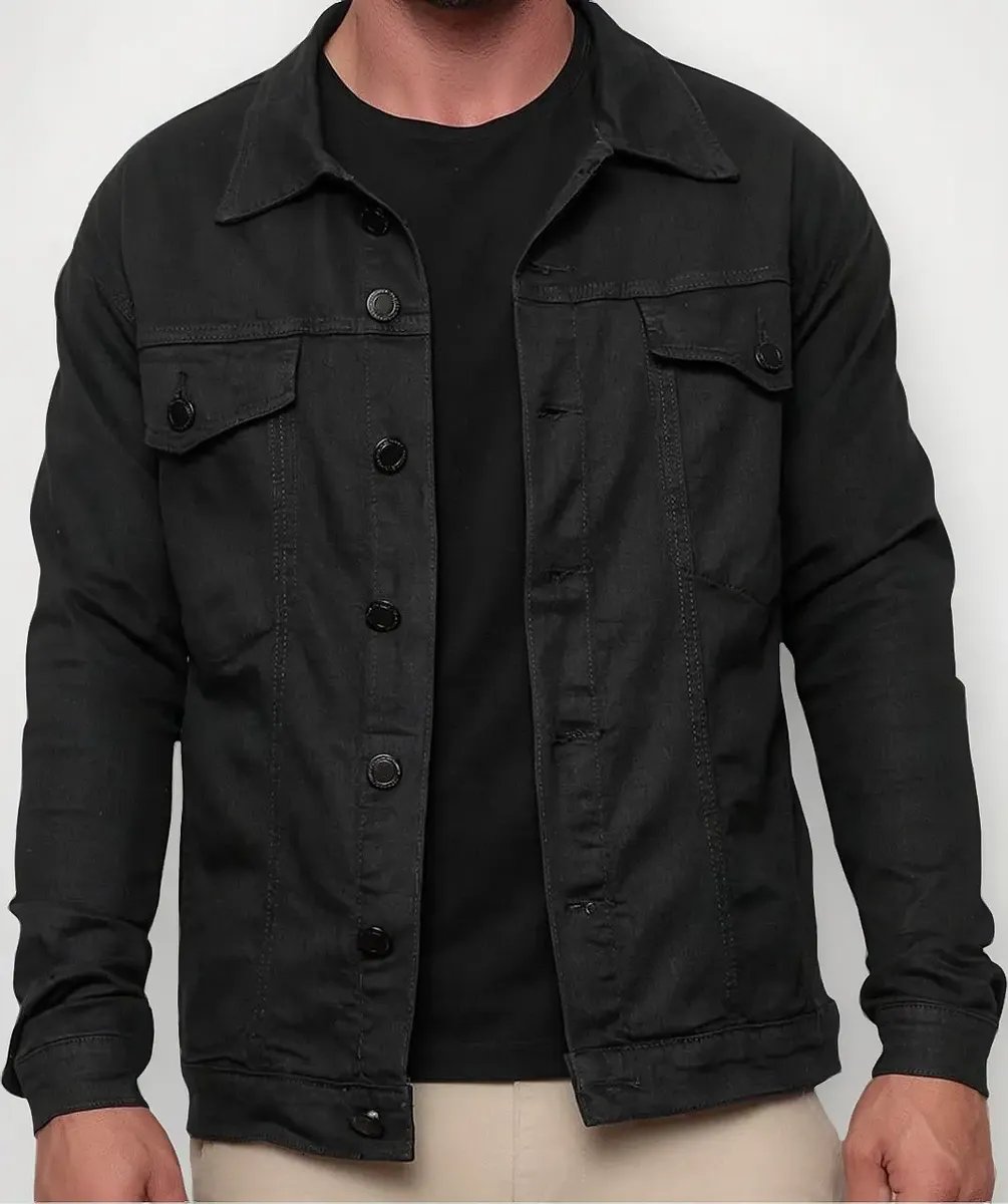 Nome do produto: Jaqueta Masculina Sarja Jeans Slim Cores Clássicas Premium
