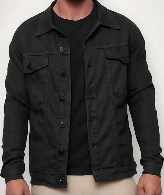 Jaqueta Masculina Sarja Jeans Slim Cores Clássicas Premium