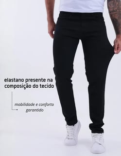Nome do produto Calça Skinny Preta Masculina Jeans Com Elastano Lycra