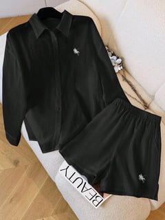 Nome do produto Conjunto Vintage Casual Solto com 2 Peças, Moda e Versátil
