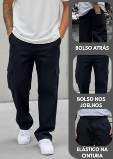 Nome do produto Calça Cargo Masculina Larga Skate Bolso Lateral Unissex Nfe