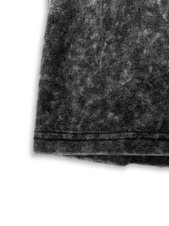 Nome do produto Conjunto de Camiseta e Shorts de Estilo Punk Preto Slim Fit de Manga Curta e Gola Careca, Lavado, Estampa Personalizada 
