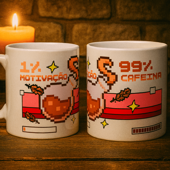 Caneca 1% motivação 99% cafeina