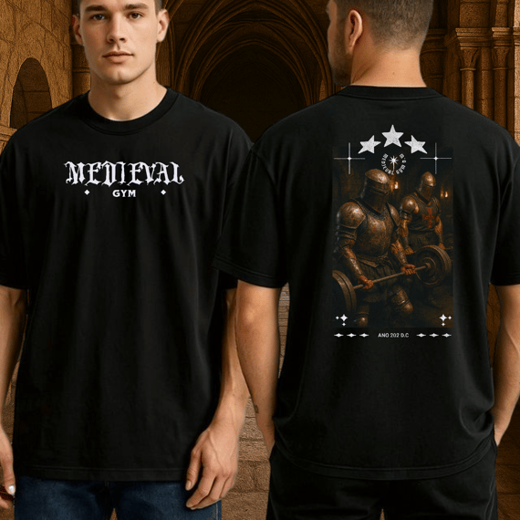 Camiseta Oversized Twin Blades – Medieval Gym