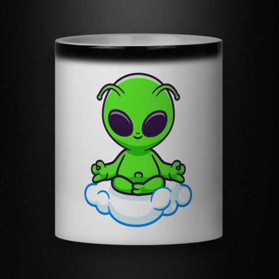 Caneca Mágica - Alien Meditando
