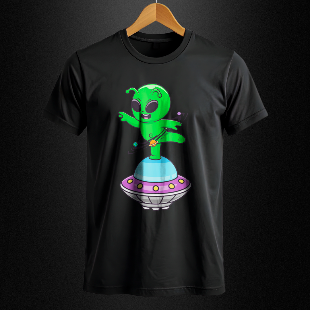 Nome do produto: Camiseta Quality - Alien na Nave
