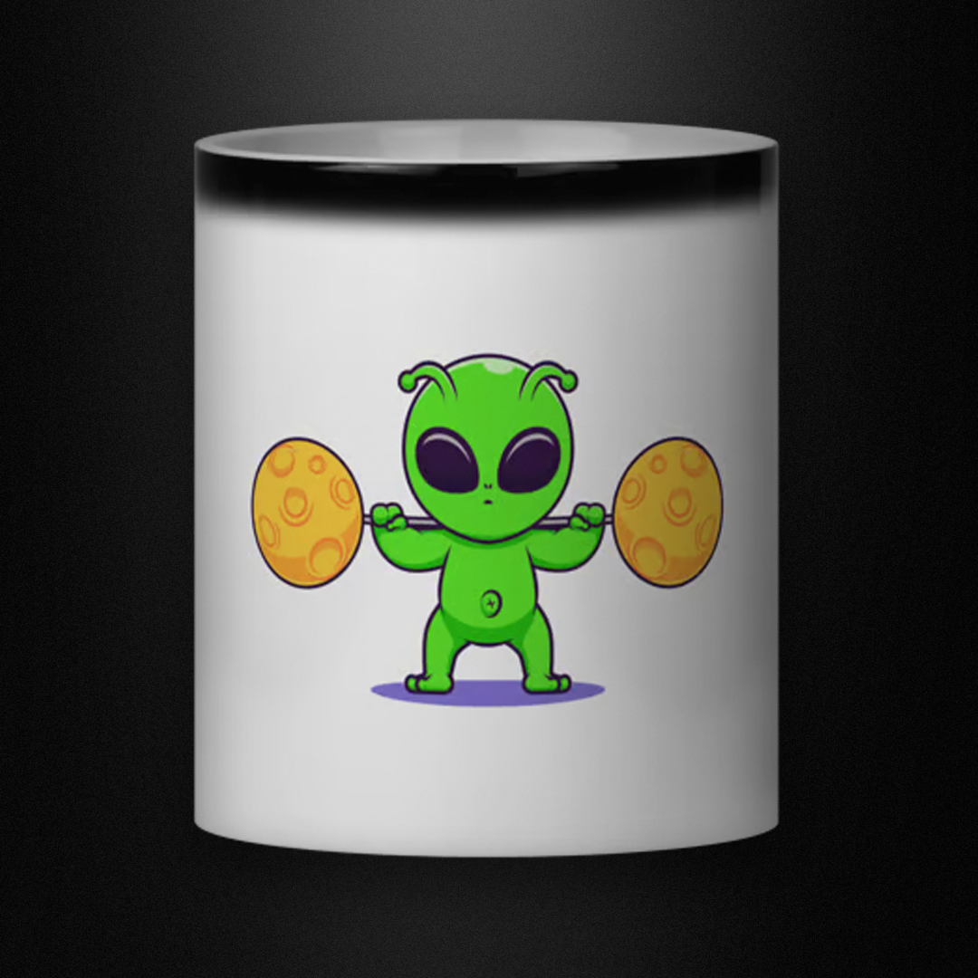 Nome do produto: Caneca Mágica - Alien na Musculação