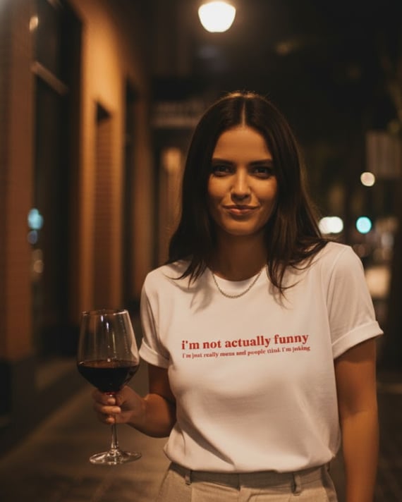 im not actually funny (camiseta)