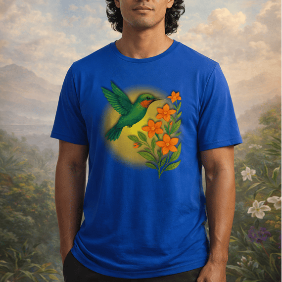 Camiseta T-Shirt - Purifique Com Colibri e Vibre Prosperidade