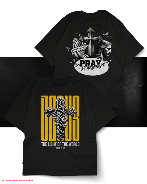 T-Shirt Oversized Unissex - Deus the light of the world