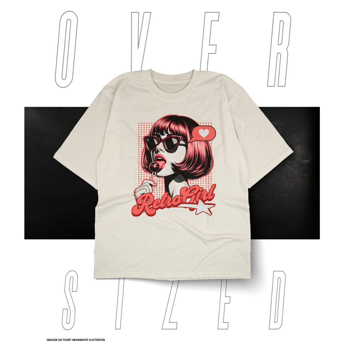 Nome do produto: Oversized Básica Street Wear - Red Girl