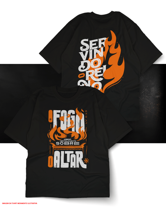 T-Shirt Oversized Unissex - Fogo no altar