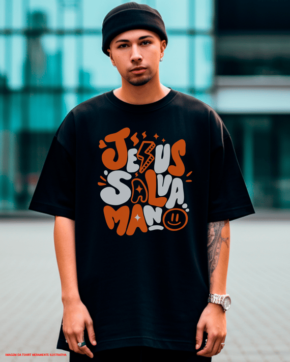 T-Shirt Oversized Unissex - Jesus salva mano