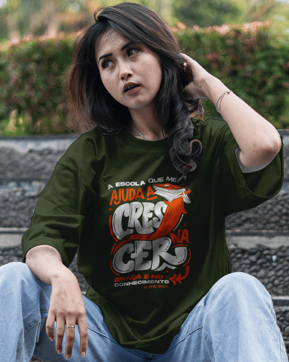 T-Shirt Oversized Unissex - Ajuda a crescer