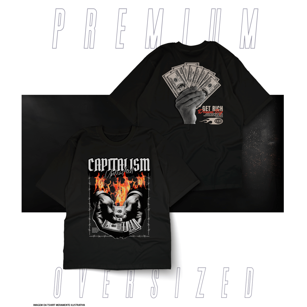 Nome do produto: Oversized Premium Street Wear - Money Burn