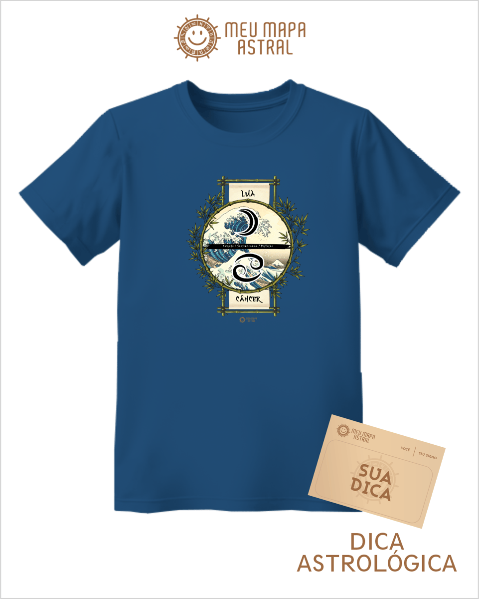 Nome do produto: Camiseta Câncer/Lua Ilustrada