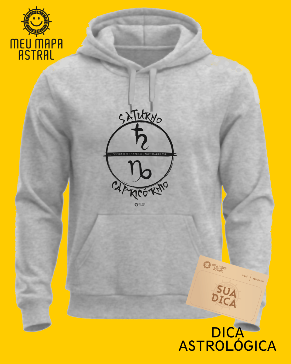 Nome do produto: Moletom Capricórnio/Saturno Gráfico