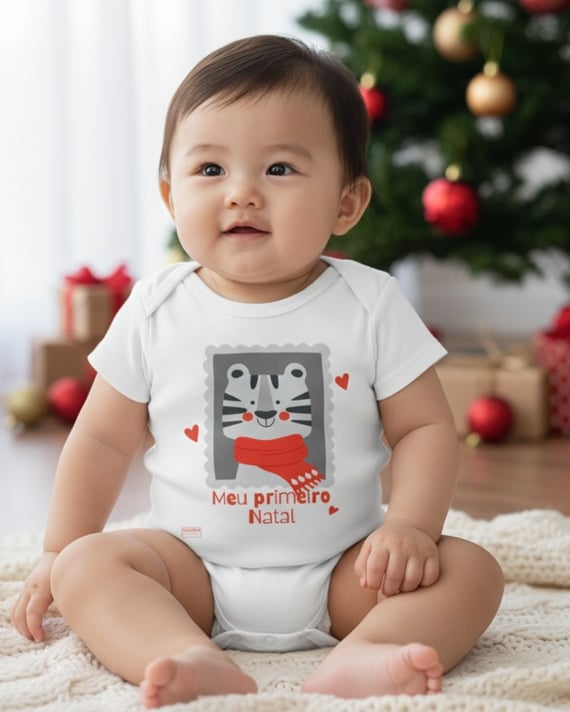 Body Infantil Tigre – Meu Primeiro Natal