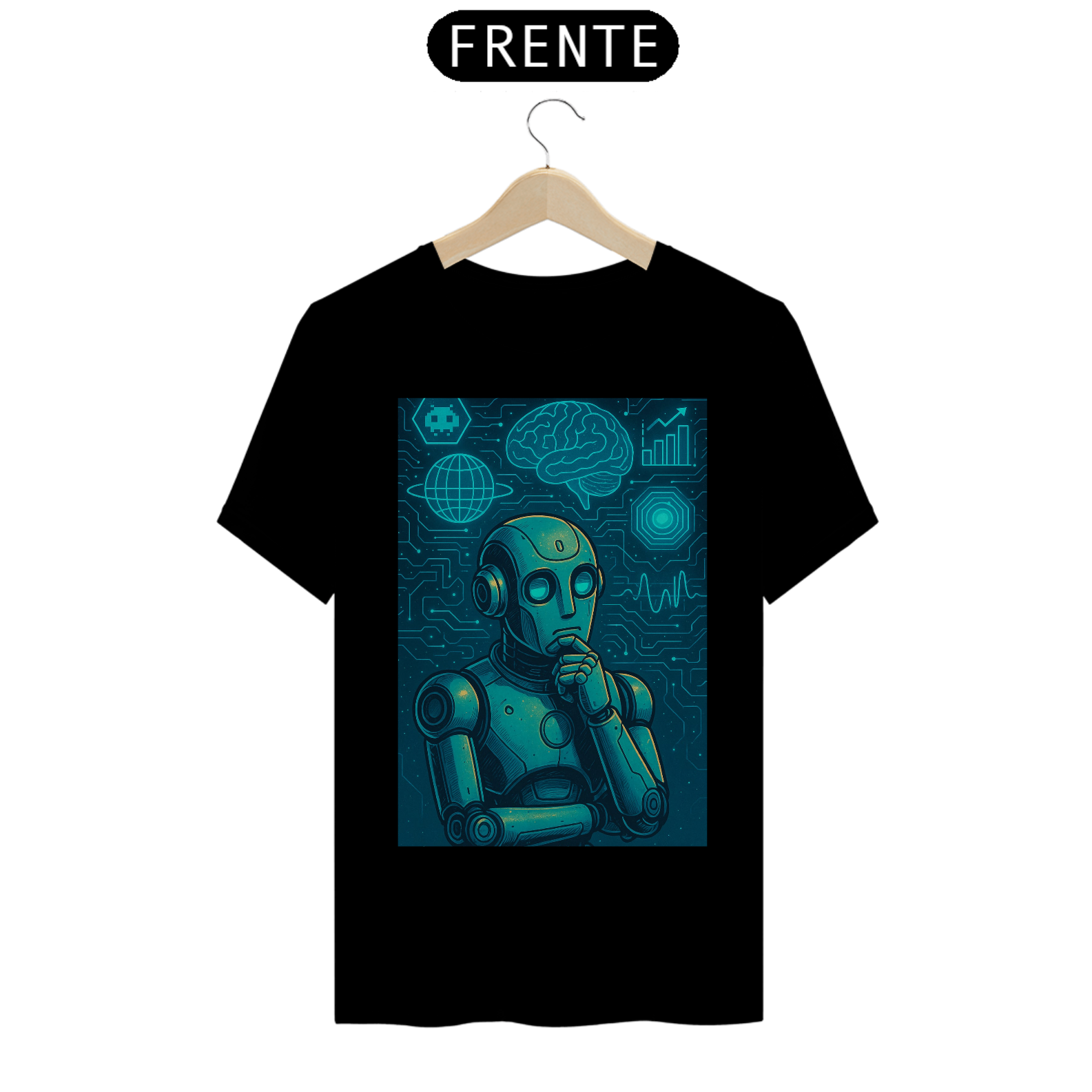 Camiseta Nerd Robô Futurista