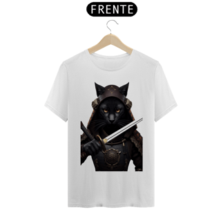 Nome do produto Camiseta Branca Yterbiun – Saga dos Felinos Guerreiros