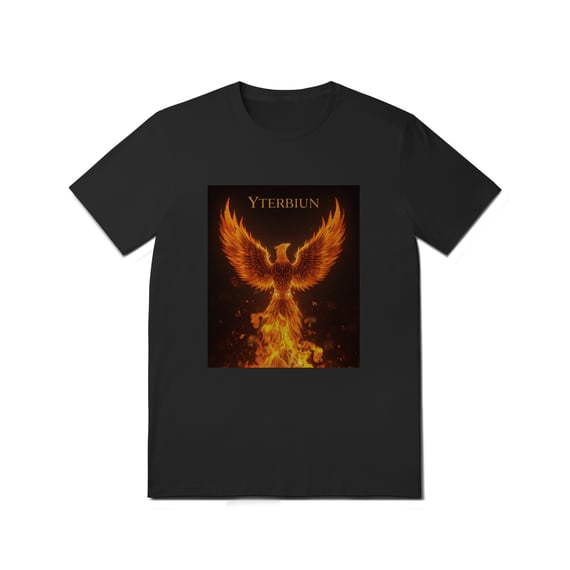 Camiseta Preta Yterbiun – Fênix em Chamas | 100% Algodão