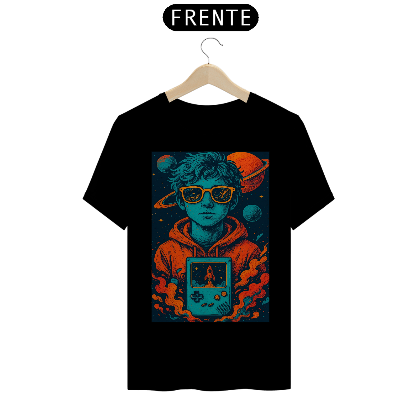 Camiseta Nerd Retro Gamer Espacial