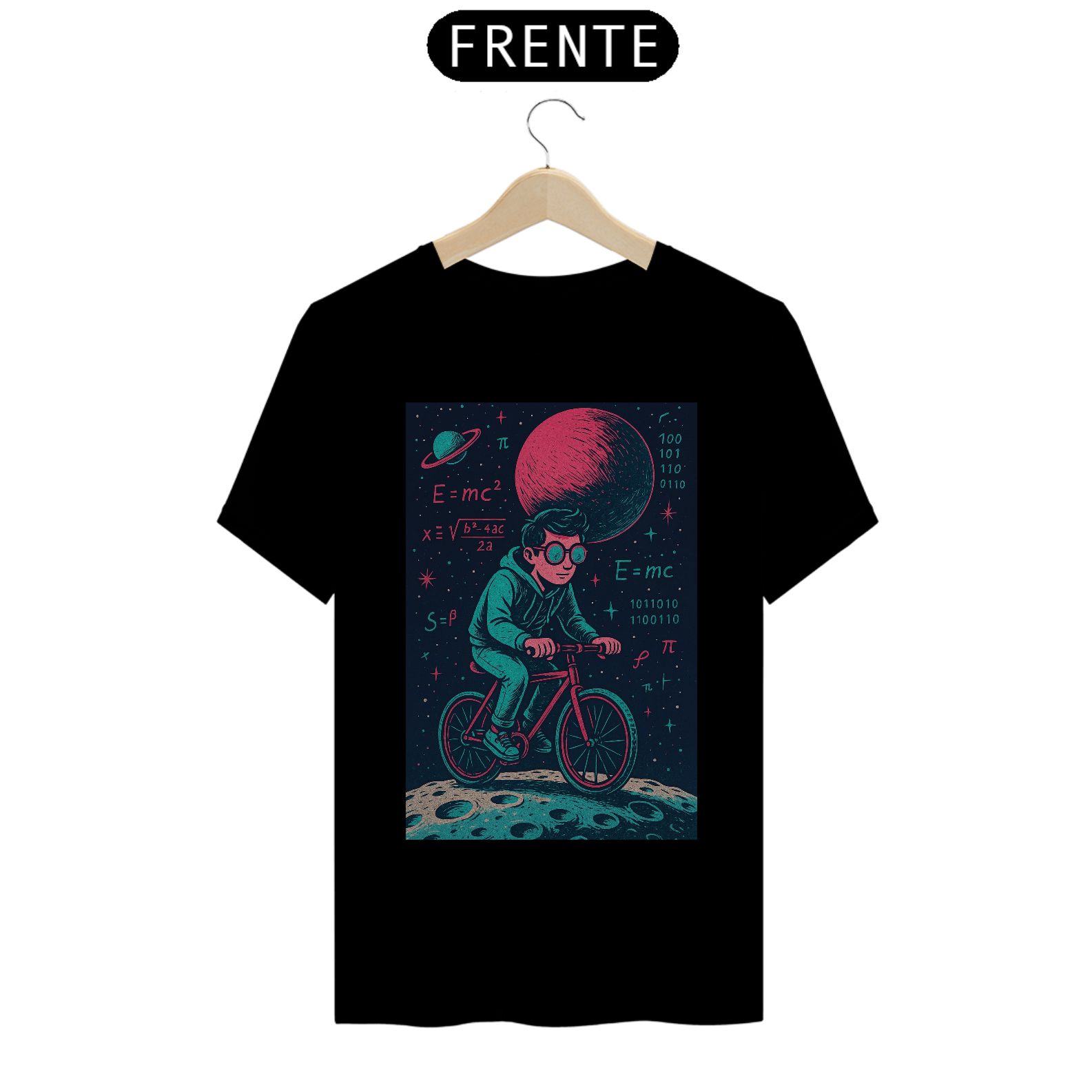 Camiseta Nerd Cósmica – Ciclista no Espaço