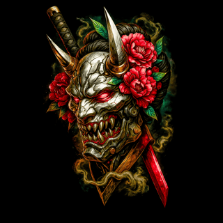 Camiseta Preta Máscara Samurai!