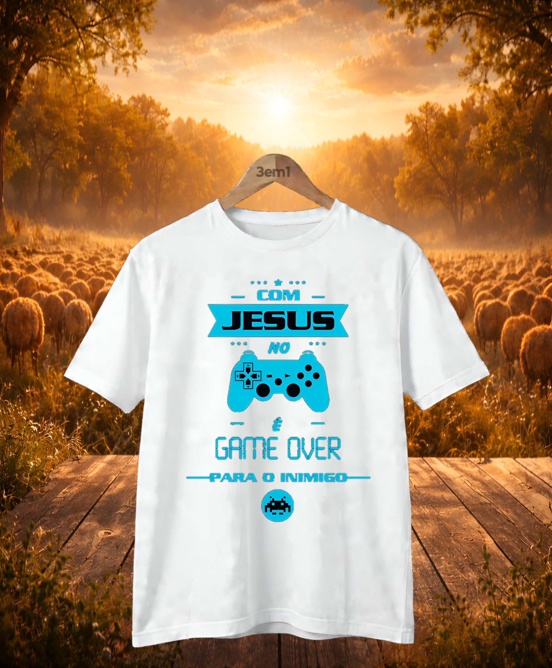 Camisa Cristã Unisex Jesus no Controle