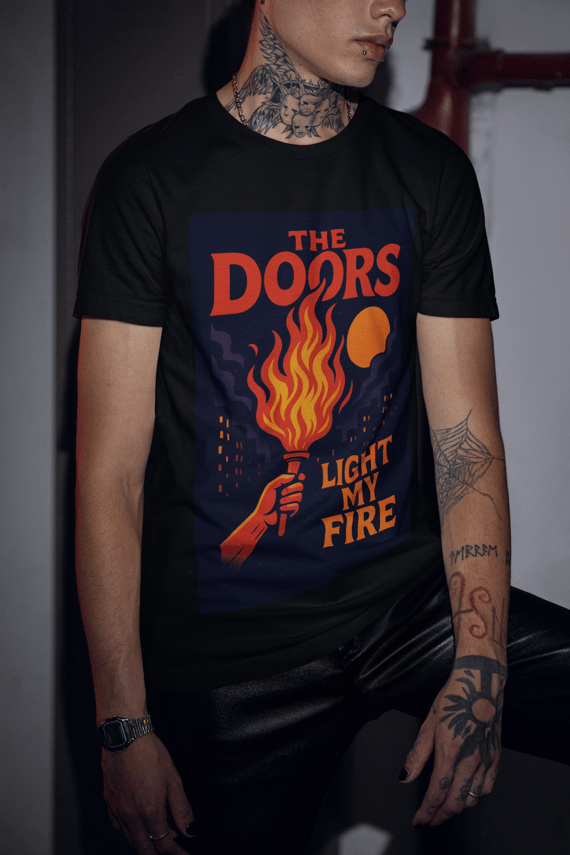 Camiseta The Doors - Light My Fire - Arte Retrô