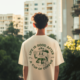 Nome do produto Camiseta ovesized - Life is a coffee