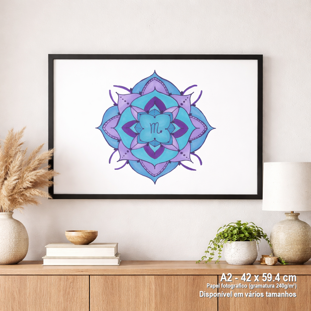Nome do produto: Pôster Mandala Signo de Escorpião - Paisagem