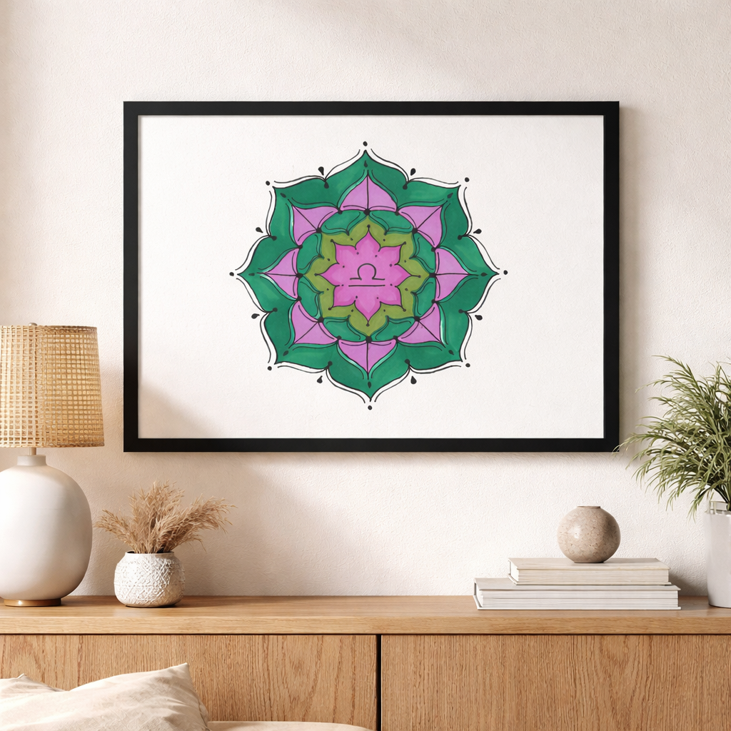 Nome do produto: Pôster Mandala Signo de Libra - Paisagem