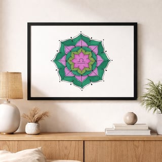 Pôster Mandala Signo de Libra - Paisagem