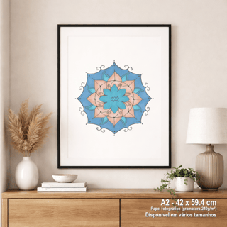 Nome do produto Pôster Mandala Signo de Aquário - Retrato
