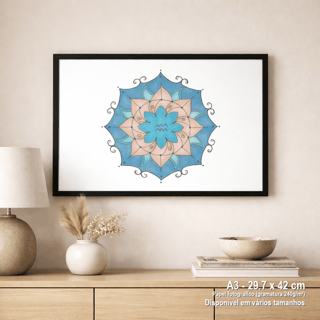 Pôster Mandala Signo de Aquário - Paisagem