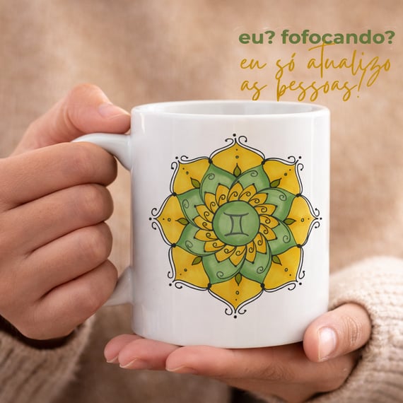 Caneca Mandala Signo de Gêmeos - 