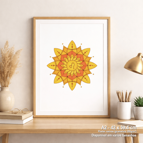 Pôster Mandala Signo de Leão - Retrato