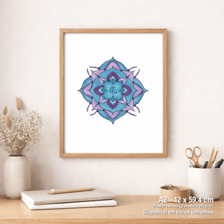 Pôster Mandala Signo de Escorpião - Retrato