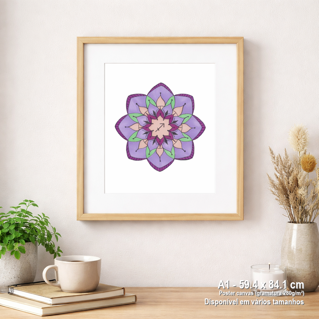 Pôster Mandala Signo de Sagitário - Retrato