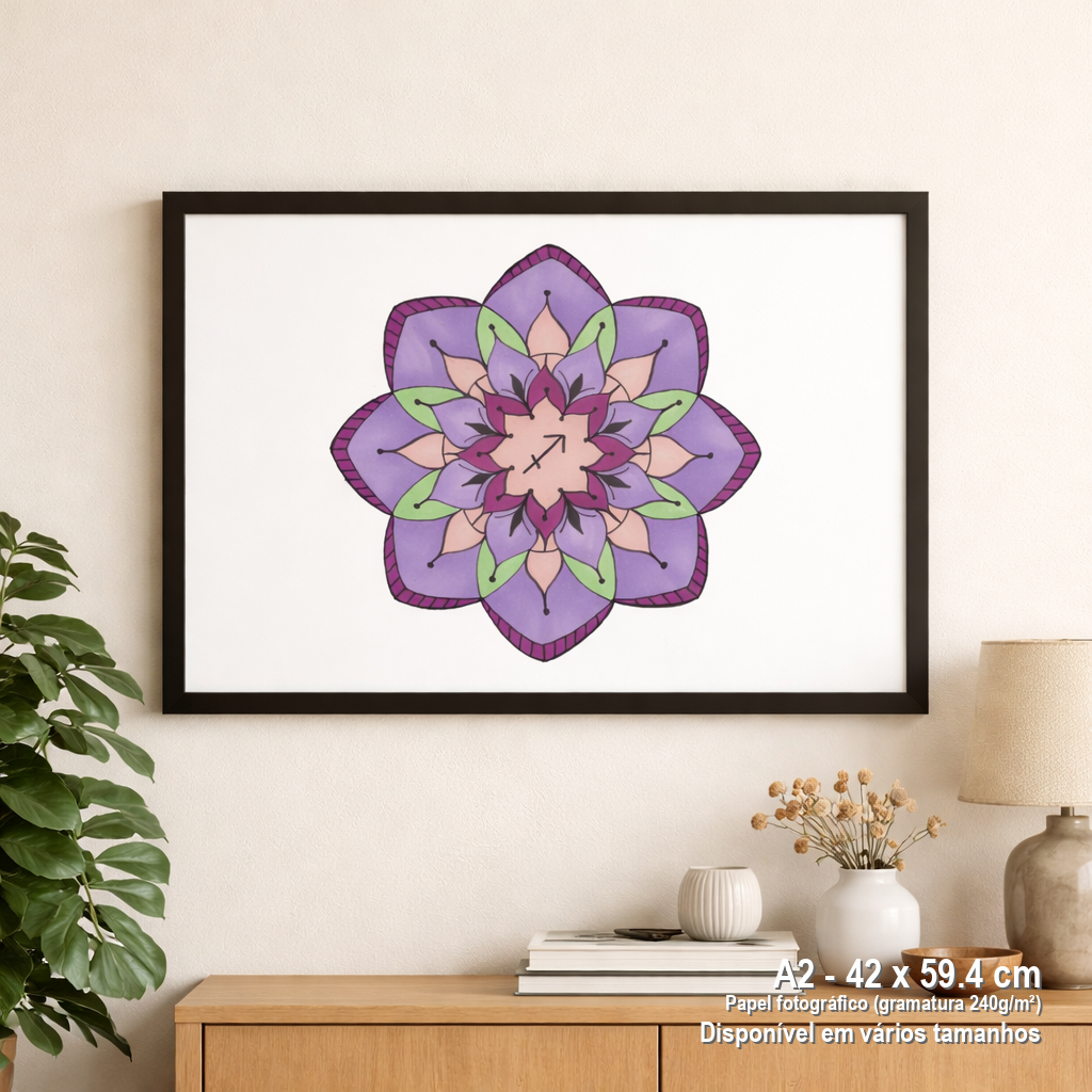 Pôster Mandala Signo de Sagitário - Paisagem