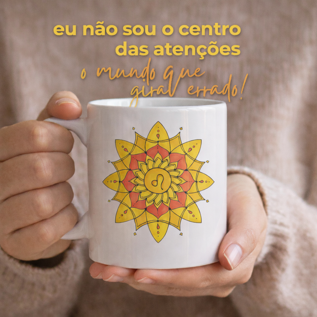 Nome do produto: Caneca Mandala Signo de Leão - \