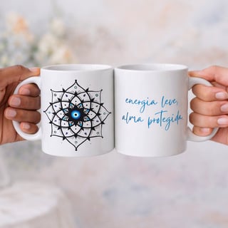 Caneca Mandala Olho Grego – Xô, Inveja! – Energia leve, alma protegida