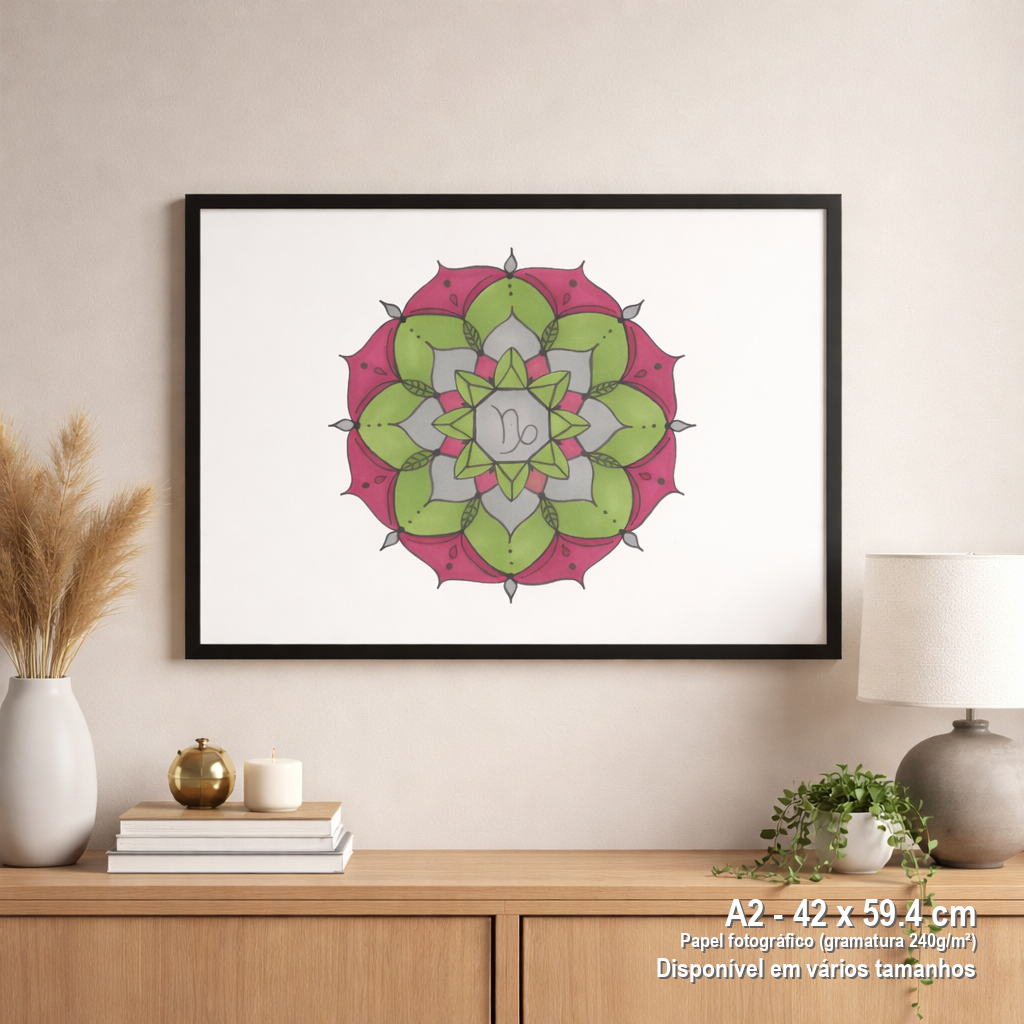 Nome do produto: Pôster Mandala Signo de Capricórnio - Paisagem