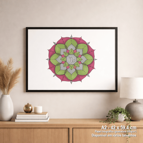Pôster Mandala Signo de Capricórnio - Paisagem