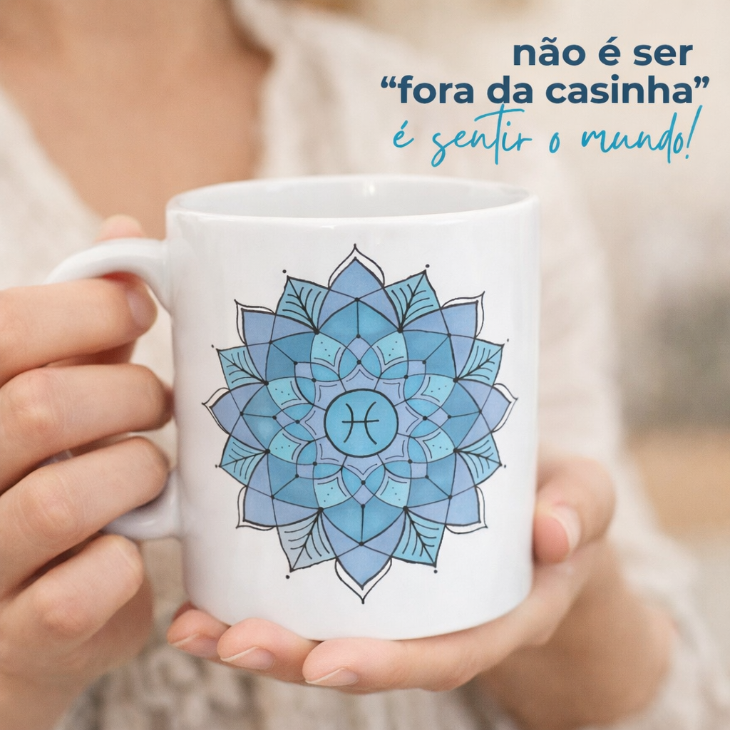 Nome do produto: Caneca Mandala Signo de Peixes - \
