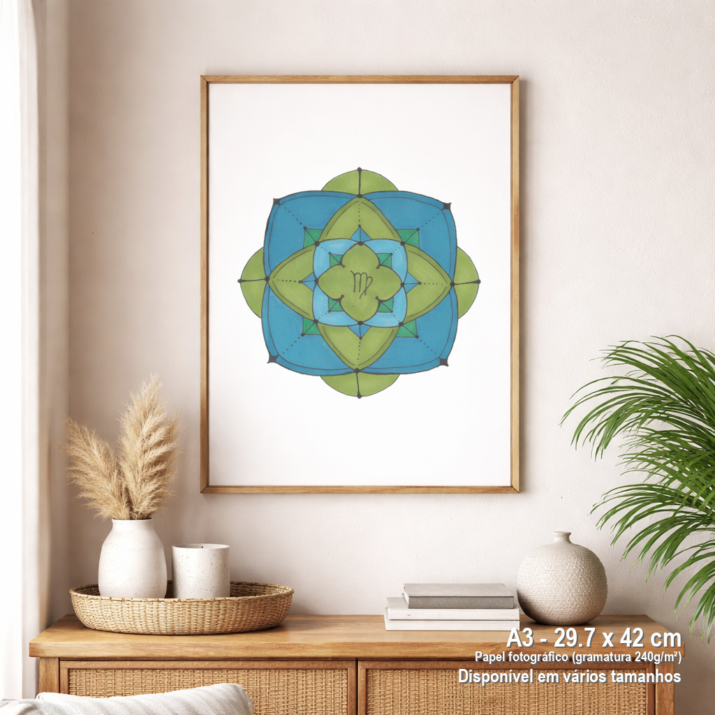 Nome do produto: Pôster Mandala Signo de Virgem - Retrato