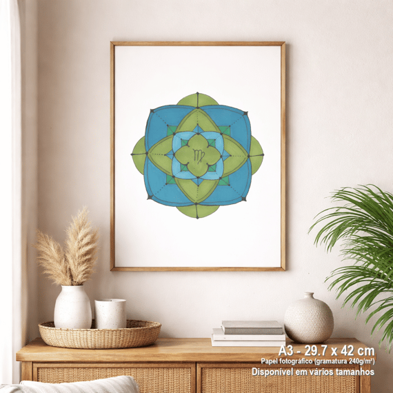 Pôster Mandala Signo de Virgem - Retrato